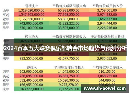 2024赛季五大联赛俱乐部转会市场趋势与预测分析